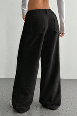 Pockets Wide Leg Knit Pants
