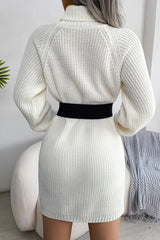 Long Sleeve Button Knit Sweater Dress