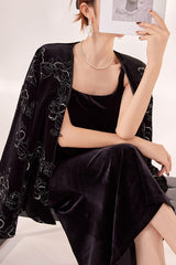 Sexy Velvet Strappy Backless Maxi Dress