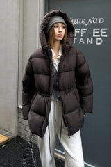 Premium White Duck Down Trench Puffer Jacket