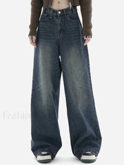 Blue Wash Baggy Boyfriend Jeans Blue / S Boyfriend Jeans
