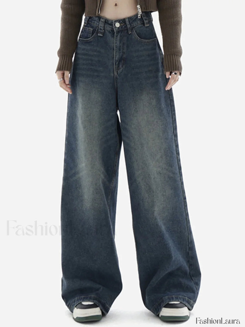 Blue Wash Baggy Boyfriend Jeans Blue / S Boyfriend Jeans