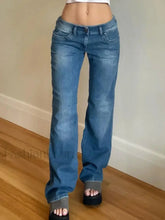 Blue Wash Low Waist Boyfriend Jeans Blue / S Boyfriend Jeans