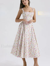 Bohemian Fragmented Flower Midi Dress
