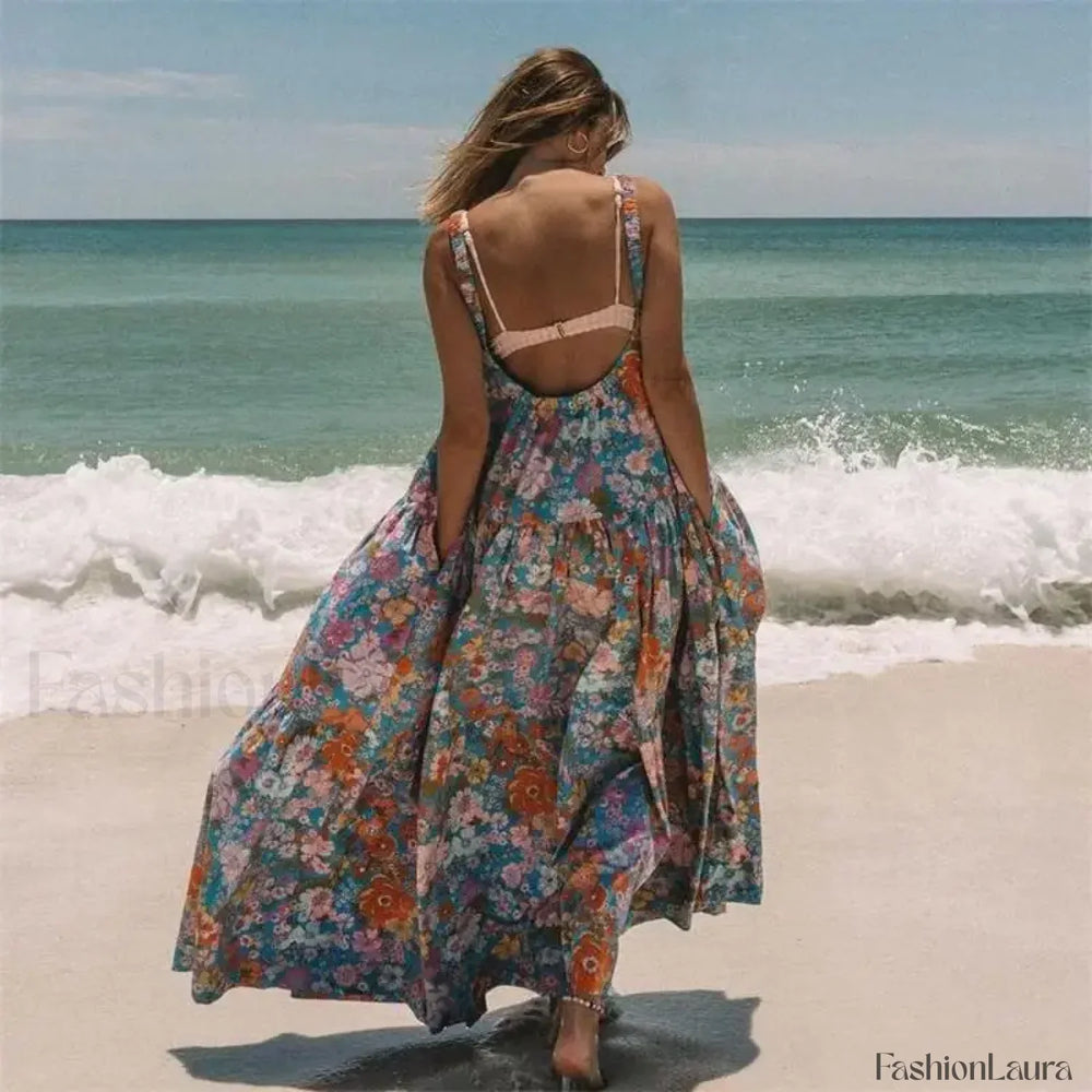 Bohemian Swing Strap Floral Dress