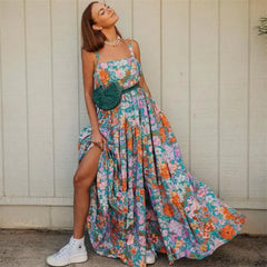 Bohemian Swing Strap Floral Dress Mixed / S