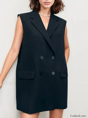 Bowknot Double Breasted Graceful Sleeveless Vest Vests