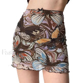 Butterfly Print Korean Bodycon Skirt