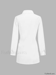 Button Down Graceful Tied Long Shirt Shirts