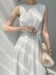 Button Embellished Satin Midi Dress Midi Dresses