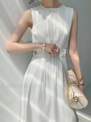 Button Embellished Satin Midi Dress Midi Dresses