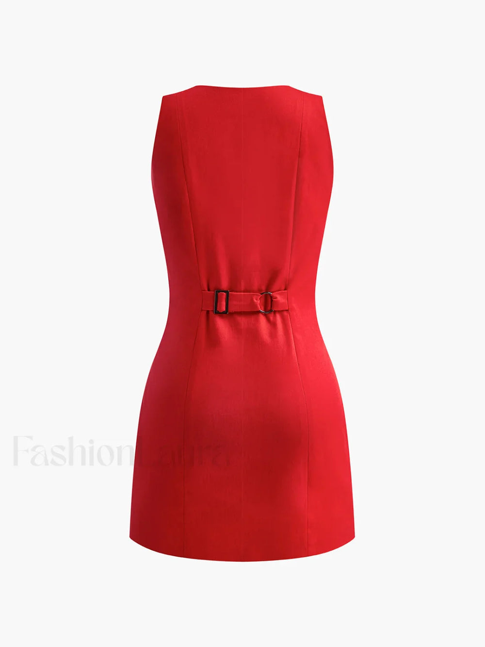 Button Front Sleeveless Short Dress Dresses