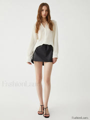 Button Up Graceful V neck Shirt Shirts