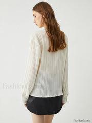 Button Up Graceful V neck Shirt Shirts