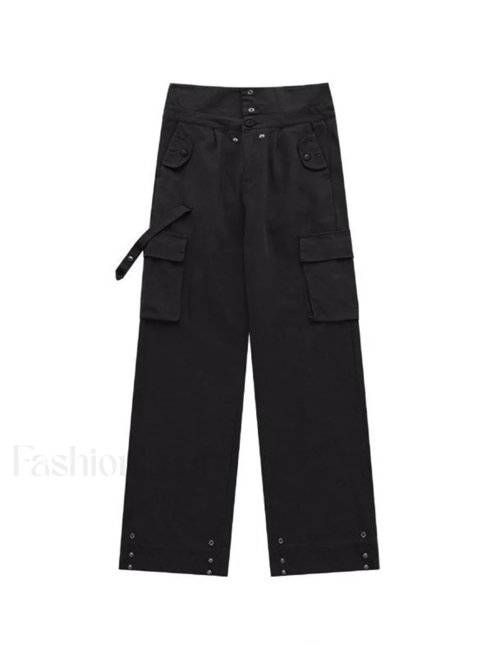 Buttoned High Waisted Cargo Pants Cargo Pants