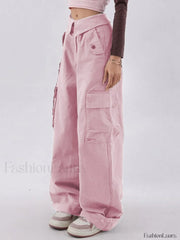 Buttoned High Waisted Cargo Pants Cargo Pants