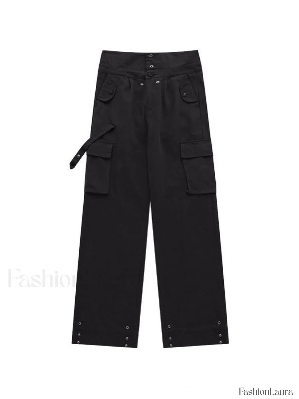 Buttoned High Waisted Cargo Pants Cargo Pants