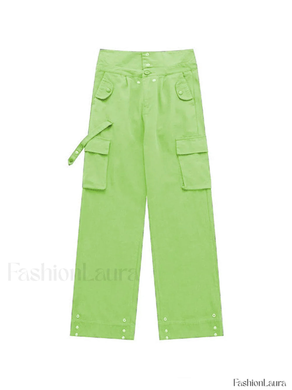 Buttoned High Waisted Cargo Pants Cargo Pants