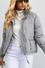 Short Stand Collar Puffer Coat coats