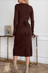 Casual Long Sleeve Knit Sweater Dress