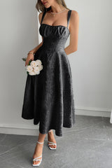 Jacquard Spaghetti Strap Cocktail Dress