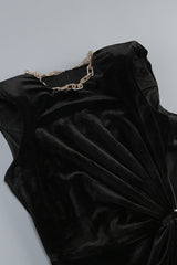 Cut Out Velvet Bodycon Party Dress