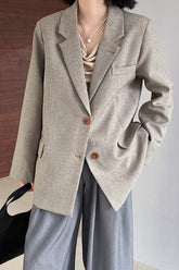 Oversized Speckled Lapel Blazer XS / Grey