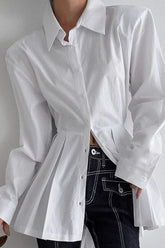 Elegant Cotton Tie Blouse