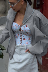 Stand Collar Long Sleeve Tailored Jacket