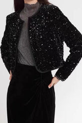 Black Velvet Sequin Jacket