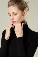 Stacked Neck Lightweight Wool Knit Top