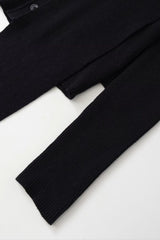 Chic Snood Neck Ribbed Knit Top