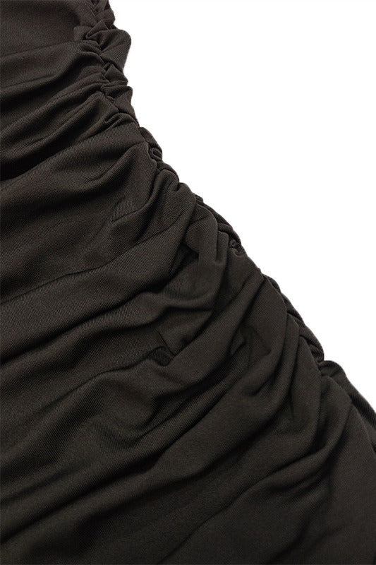 Solid Off Shoulder Bodycon Formal Dress