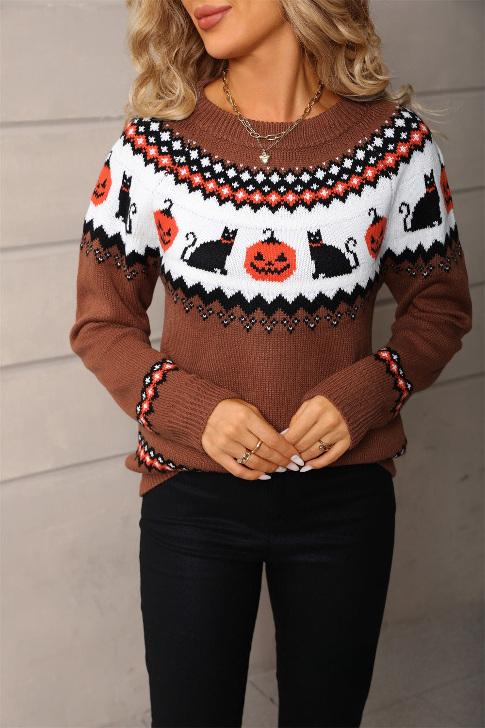 Graphic Pumpkin Halloween Sweater