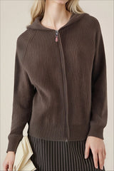 Oversized Hooded Zipper Sweater