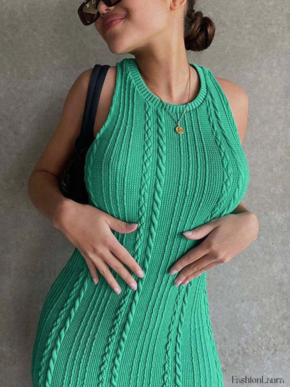 Cable Knit Bodycon Midi Dress Midi Dresses