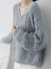 Cable Knit Graceful Oversized Sweater Grey / S Sweaters L