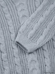 Cable Knit Graceful Oversized Sweater Sweaters L