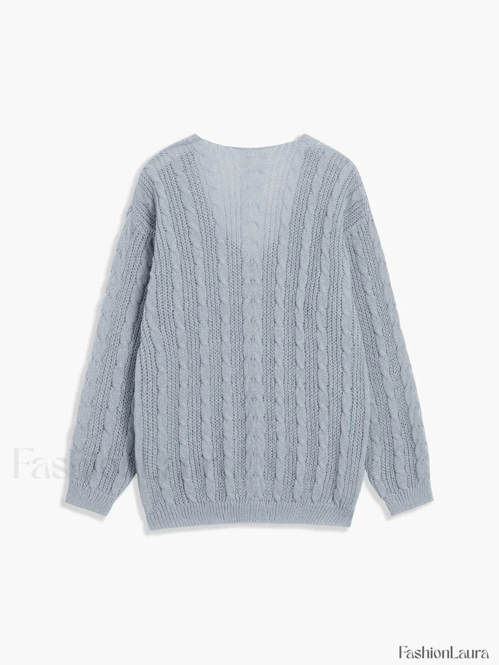 Cable Knit Graceful Oversized Sweater Sweaters L