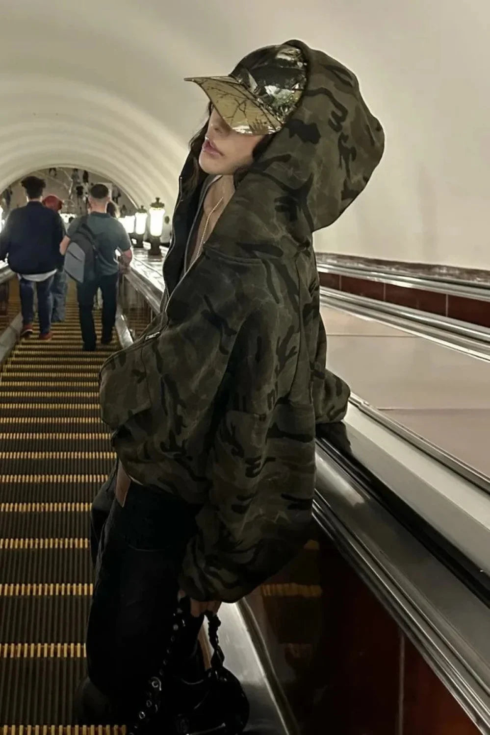 Camouflage Harajuku Zipper Hoodie