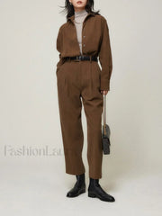 Caramel Smart Cropped Trendy Straight Leg Pants Pants