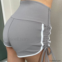 Casual Drawstring Sexy Tight Fitting Quick Drying Short Beige / M