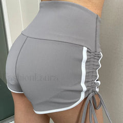 Casual Drawstring Sexy Tight Fitting Quick Drying Short Beige / M