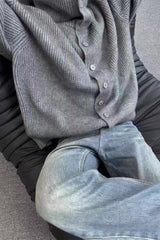 Oversized Turtleneck Cardigan Grey / One Size