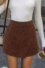 Corduroy High Waist A-Line Skirt