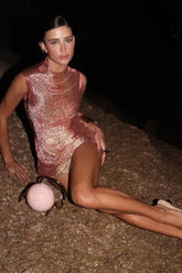 Pink Fringe Bandage Party Dress