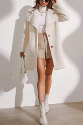 Plush Longline Lapel Winter Coat White / S coats