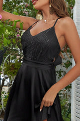 Glitter Backless Party Mini Dress