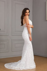 Sleeveless Train Bodycon Formal Dress