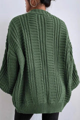Lantern Sleeve Cable Knit Sweater